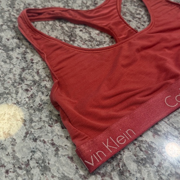 Calvin Klein Racerback Sports Bra - Rust Red - Picture 6 of 7